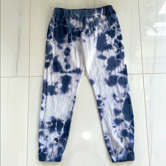 Vintage Havana Pants - Vintage Havana Tie Dye Blue and White Joggers Size S